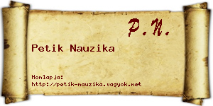 Petik Nauzika névjegykártya